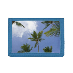 Cool Blue Sky and Palm Trees Tri-fold Wallet