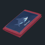Cool Blue Smiling Shark Trifold Wallet<br><div class="desc">Fun blue shark illustration design that can be personalized with your child's name or a custom message.</div>