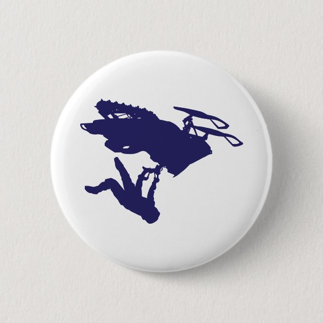 cool blue snowmobiler button (Front)