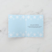 Cool Blue Snowy Chalkboard Wedding Thank You Card (Inside)