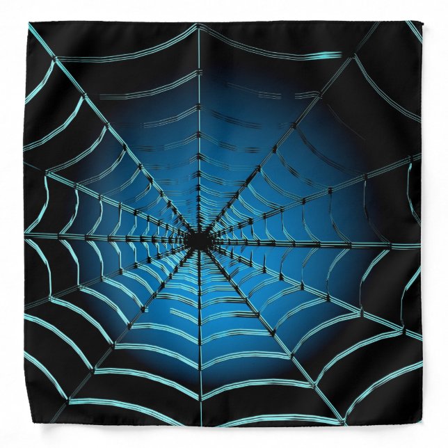Cool Blue Spider Web Bandana (Front)