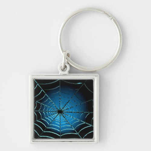 Cool Blue Spider Web Keychain