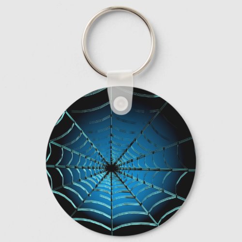 Cool Blue Spider Web Keychain