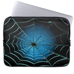 Cool Blue Spider Web Laptop Sleeve