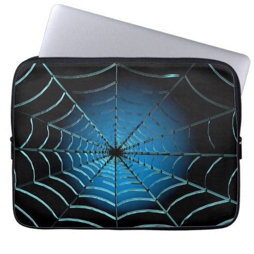 Cool Blue Spider Web Laptop Sleeve