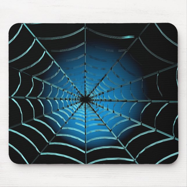 Cool Blue Spider Web Mouse Pad (Front)