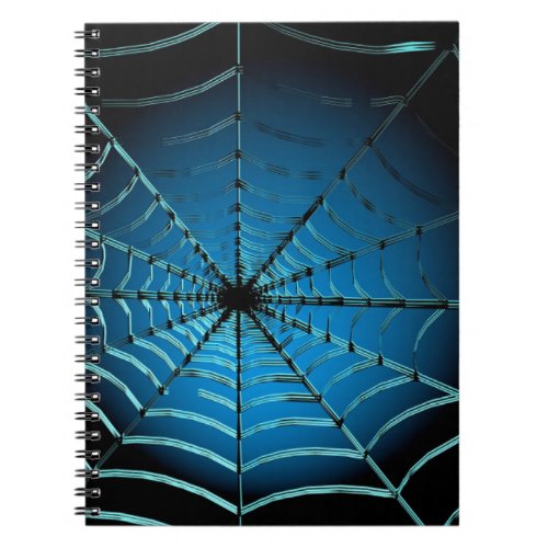 Cool Blue Spider Web Notebook