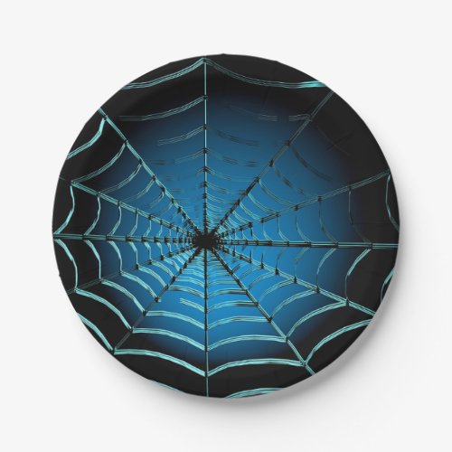 Cool Blue Spider Web Paper Plates