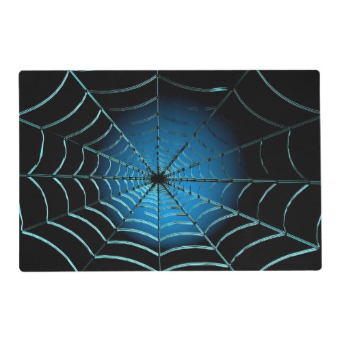 Cool Blue Spider Web Placemat