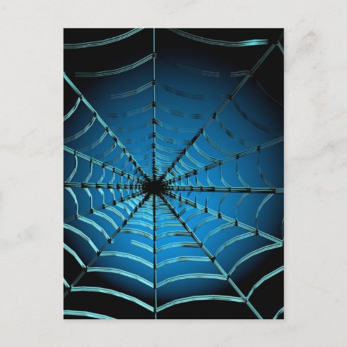 Cool Blue Spider Web Postcard