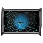 Cool Blue Spider Web Serving Tray