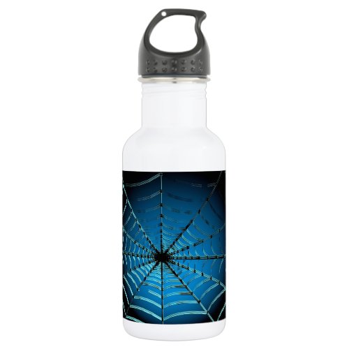 Cool Blue Spider Web Stainless Steel Water Bottle