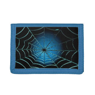 Cool Blue Spider Web Tri-fold Wallet