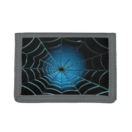 Cool Blue Spider Web Trifold Wallet