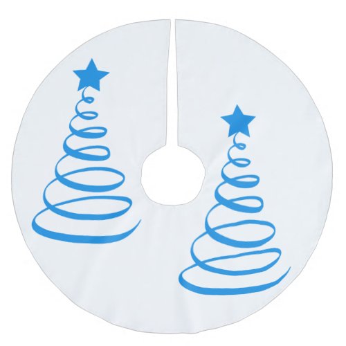 COOL BLUE SPIRAL CHRISTMAS TREES BRUSHED POLYESTER TREE SKIRT