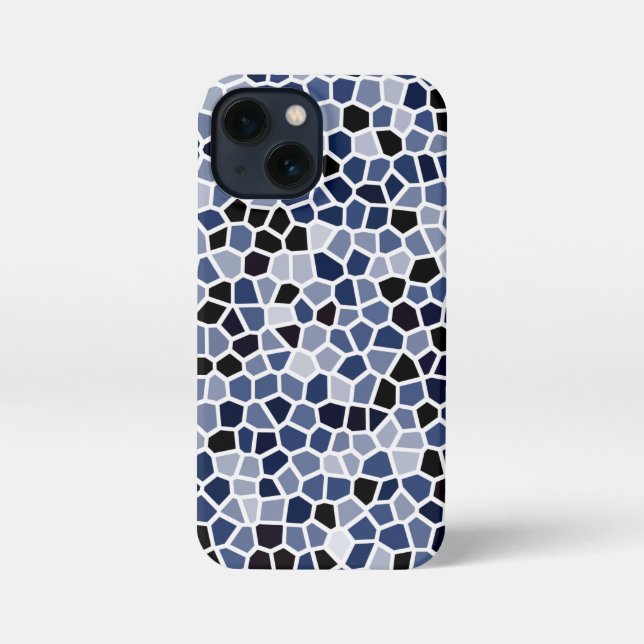 COOL Blue Stained Glass Pattern iPhone Case (Back)