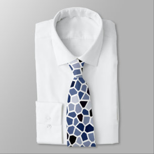 COOL Blue Stained Glass Pattern Neck Tie