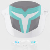 Cool Blue & Teal Green Superhero Helmet Face Shield (Front w/Glasses)