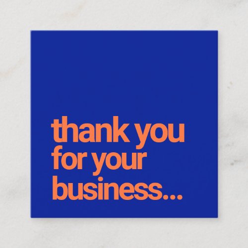 Cool Blue Thank You Customer Appreciation Insert