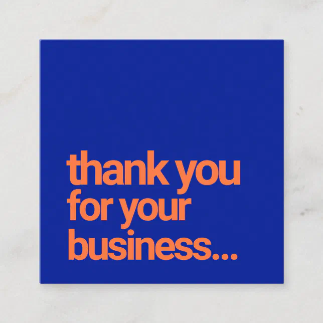 Cool Blue Thank You Customer Appreciation Insert | Zazzle