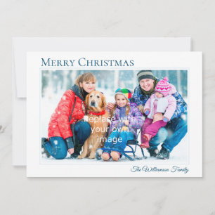 Cool Blue Themed Christmas Season Holiday Card
