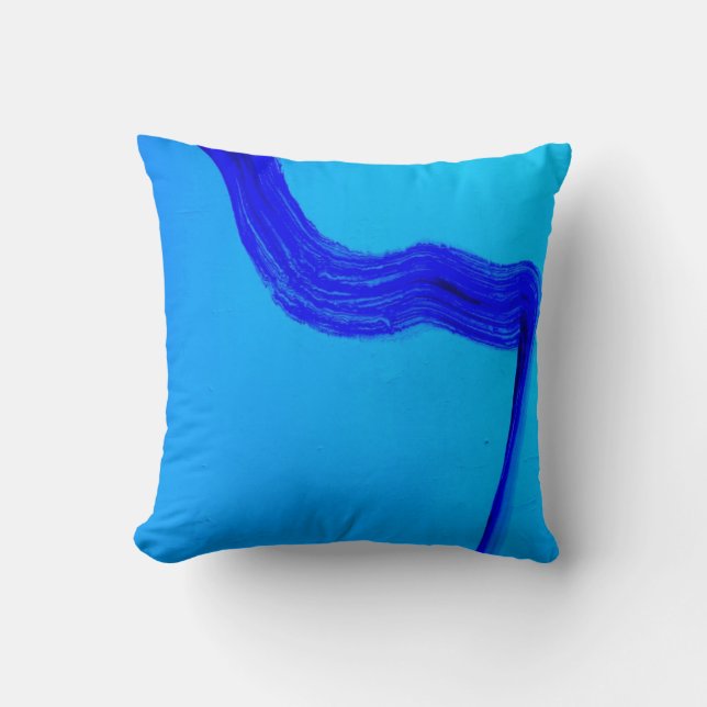 Cool Blue Throw Pillow (Front)