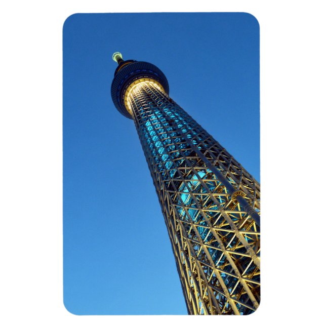 Cool Blue Tokyo Skytree: Japan Magnet (Vertical)