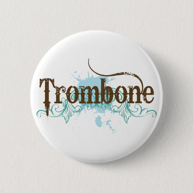 Cool Blue Trombone Button (Front)