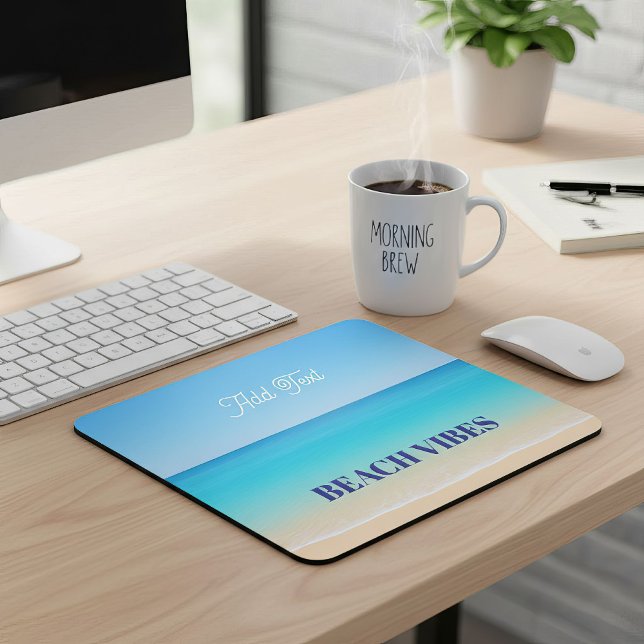 Cool Blue Tropical Beach Mouse Pad (Creator Uploaded)