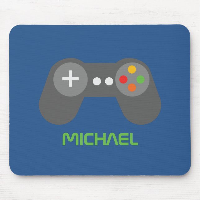 Cool Blue Video Game Controller Mouse Pad (Front)