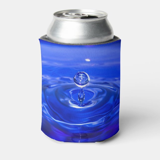 Cool Blue Water Droplet Can Cooler (Can Back)