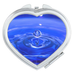 Cool Blue Water Droplet Compact Mirror