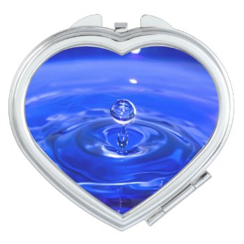 Cool Blue Water Droplet Compact Mirror by beachcafe at Zazzle
