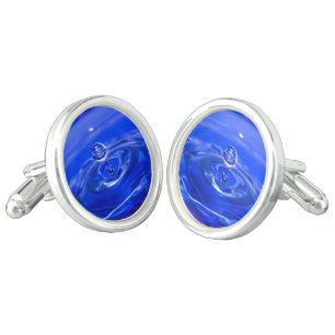 Cool Blue Water Droplet Cufflinks