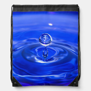 Cool Blue Water Droplet Drawstring Bag