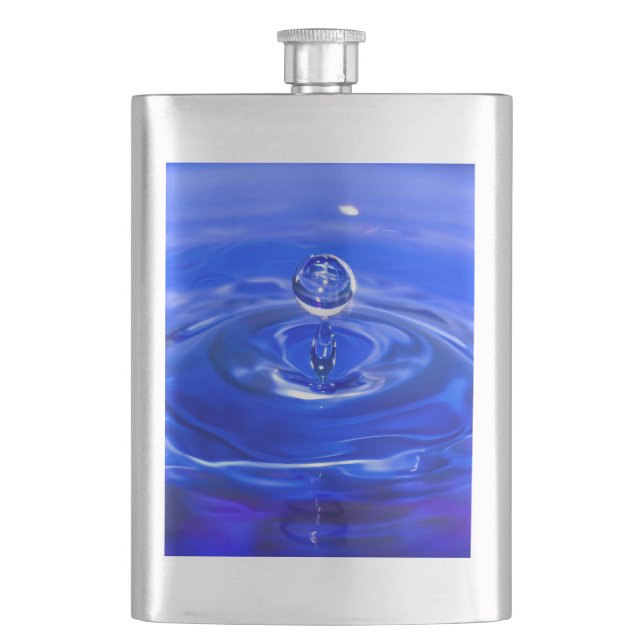 Cool Blue Water Droplet Flask (Front)