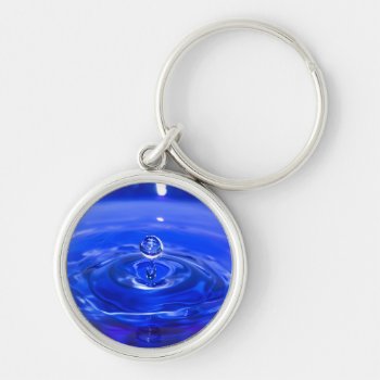 Cool Blue Water Droplet Keychain by beachcafe at Zazzle