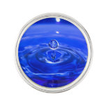 Cool Blue Water Droplet Lapel Pin at Zazzle