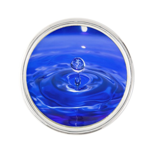 Cool Blue Water Droplet Lapel Pin (Front)