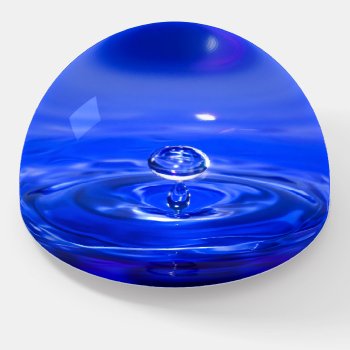 Cool Blue Water Droplet Paperweight by beachcafe at Zazzle