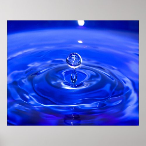 Cool Blue Water Droplet Poster