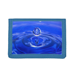 Cool Blue Water Droplet Tri-fold Wallet