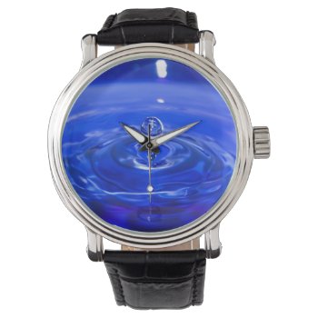 Cool Blue Water Droplet Watch by beachcafe at Zazzle