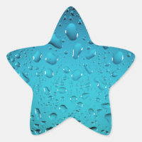 Cool Blue water drops Star Sticker