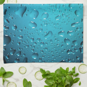 Cool Blue water drops Towel