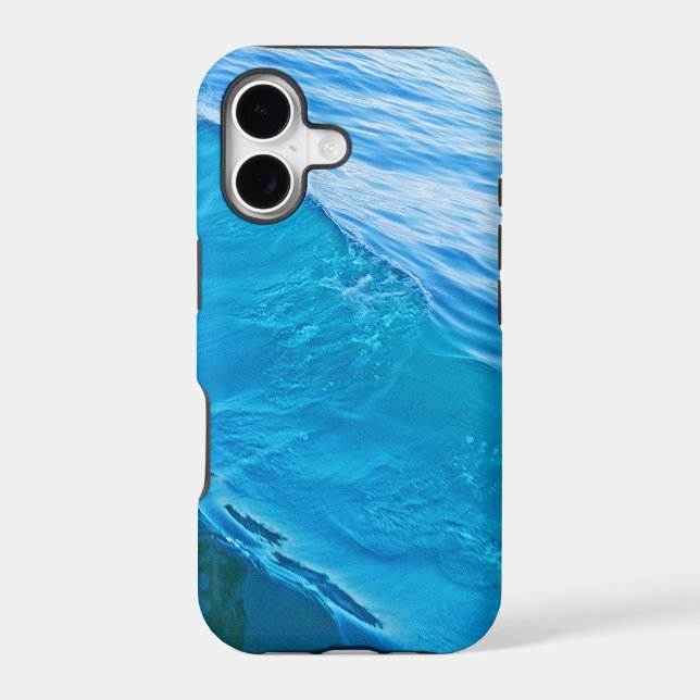 Cool blue water wave iphone case (Back)