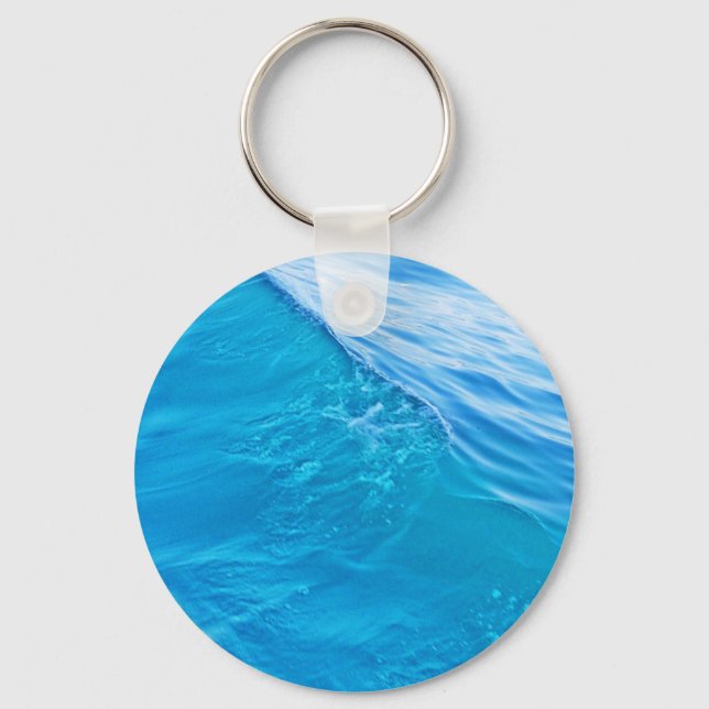 Cool blue water wave keychain (Front)