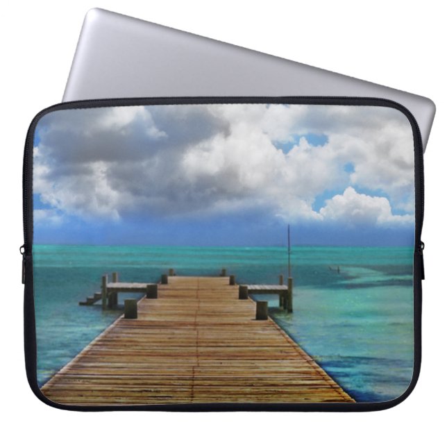 Cool Blue Waters Laptop Sleeve (Front)