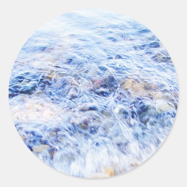 Cool blue waving water Sticker (Front)