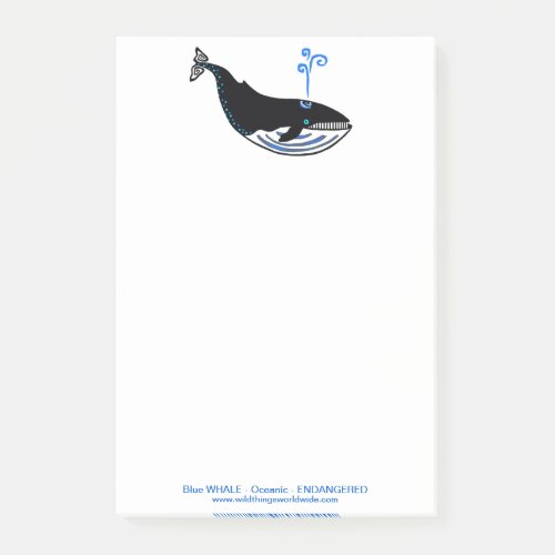 Cool Blue WHALE _ Conservation _ Ecology _ Post_it Notes